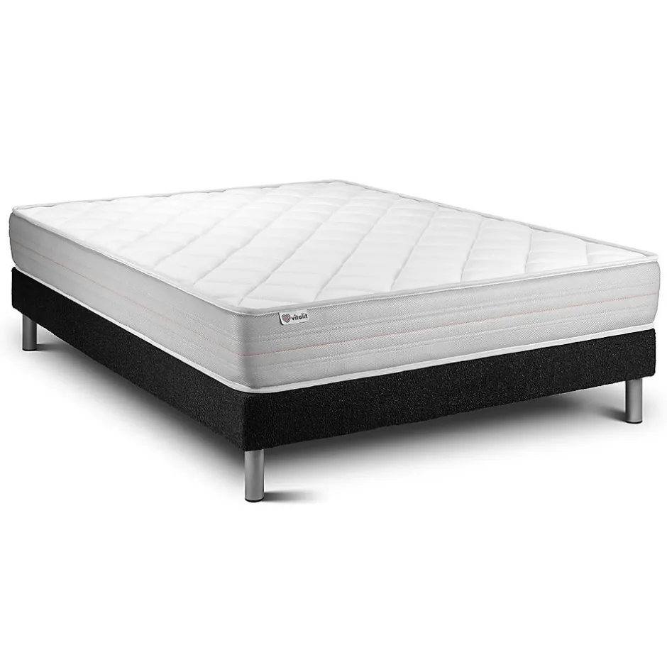 Vitalit Ensemble Mousse polyuréthane à mémoire de forme de confort Ferme avec sommier kit