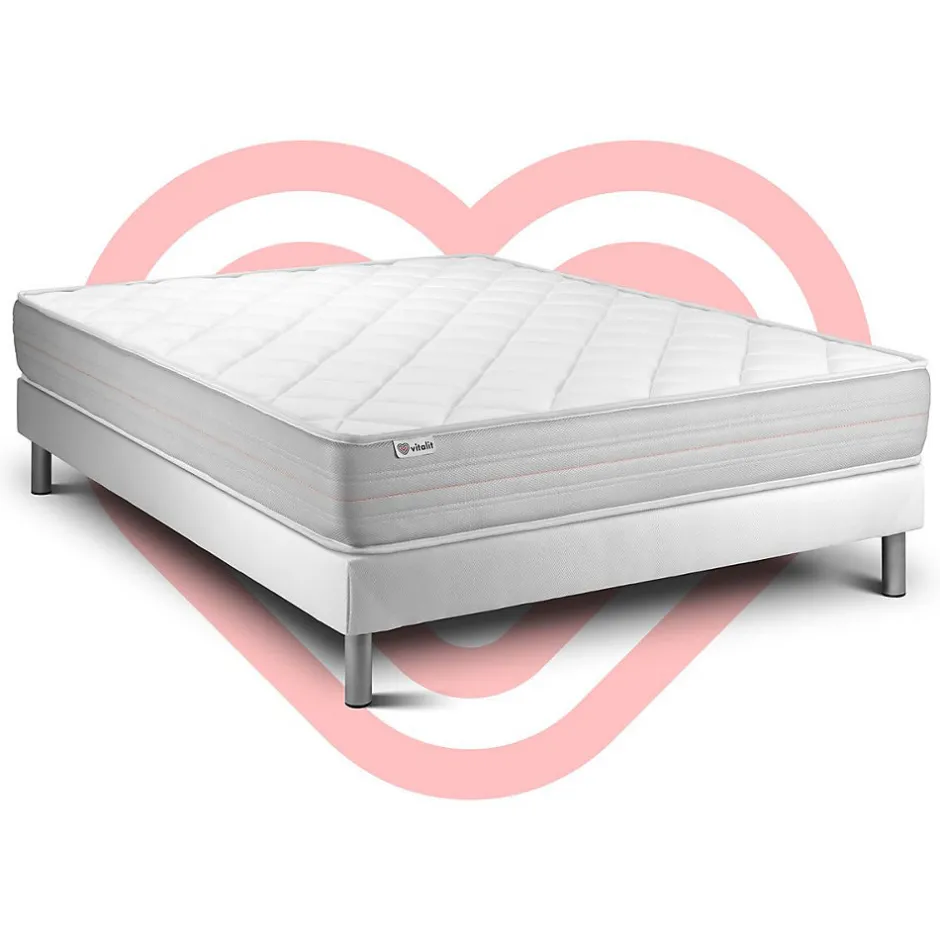 Vitalit Ensemble Mousse polyuréthane à mémoire de forme de confort Ferme avec sommier kit