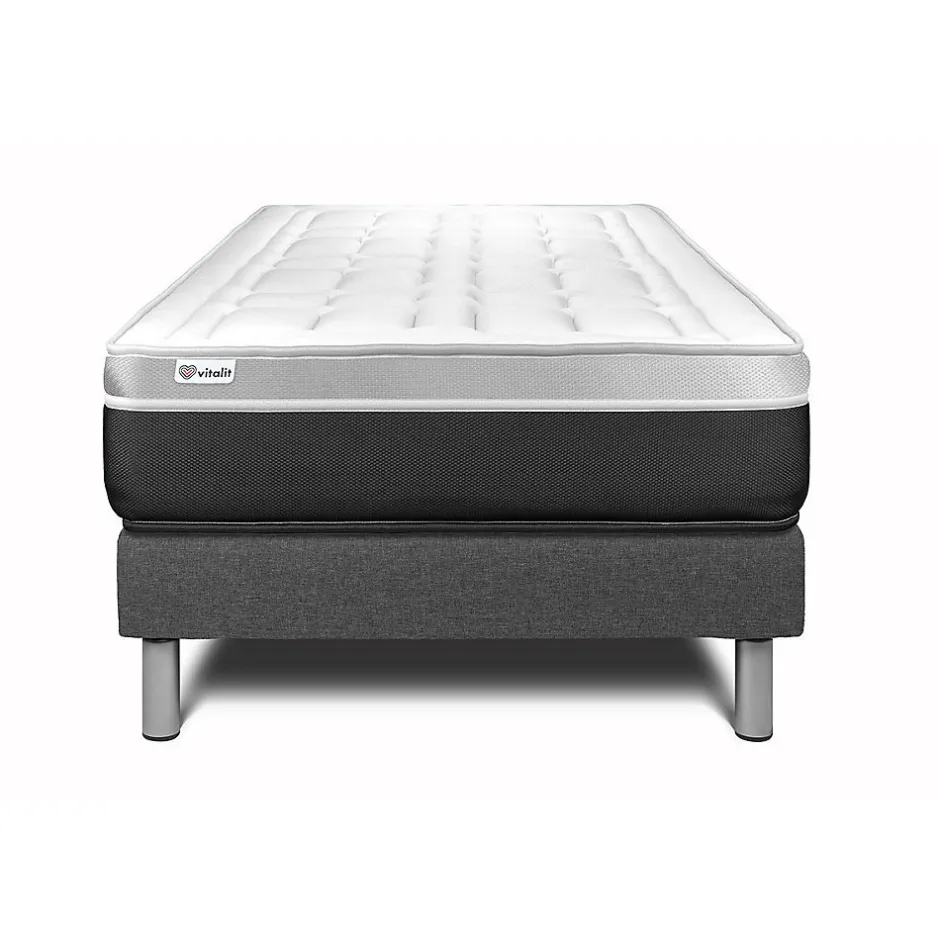 Vitalit Ensemble Mousse polyuréthane à mémoire de forme de confort Ferme avec sommier kit