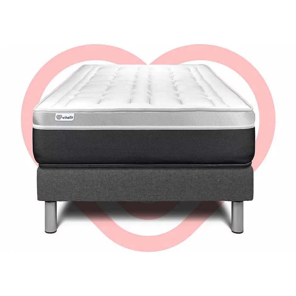 Vitalit Ensemble Mousse polyuréthane à mémoire de forme de confort Ferme avec sommier kit