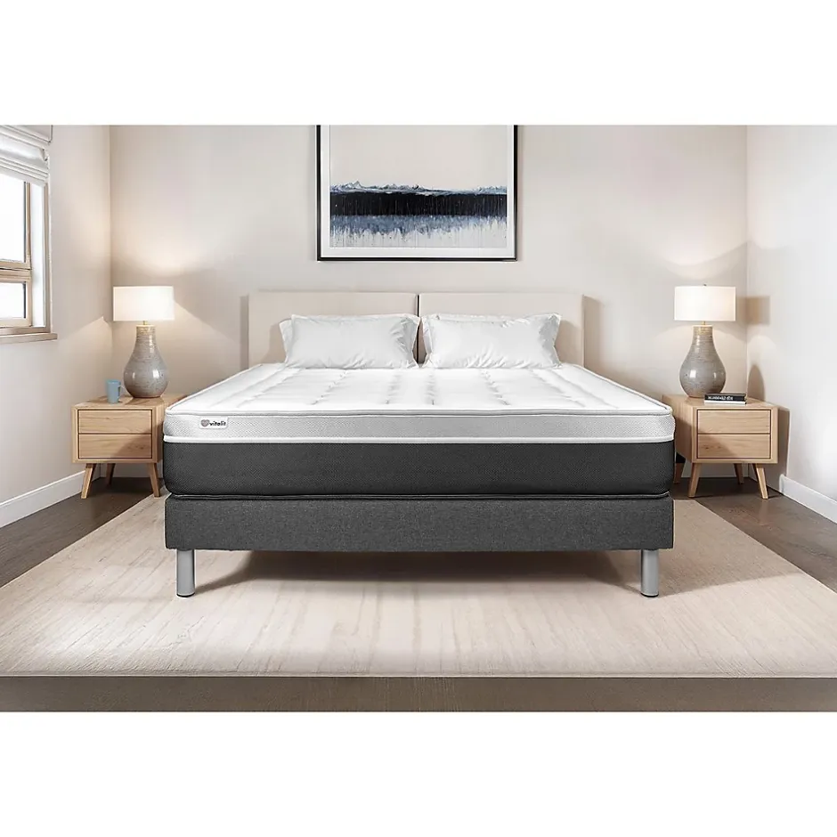 Vitalit Ensemble Mousse polyuréthane à mémoire de forme de confort Ferme avec sommier kit