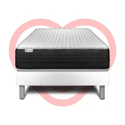 Vitalit Ensemble Mousse polyuréthane à mémoire de forme de confort Ferme avec sommier tapissier Discount