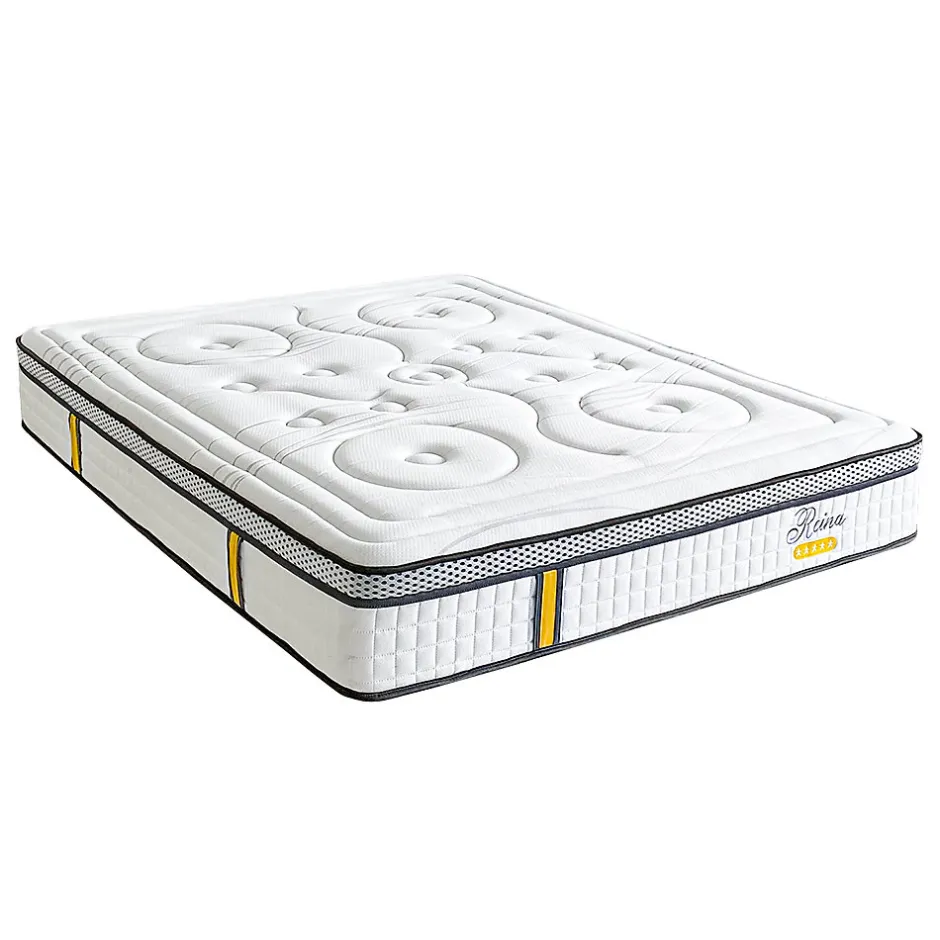 Bellecour Ensemble Reina 2.0 160x200 cm Matelas Ressorts ensachés + Sommier Bois