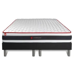 Somness Ensemble Ressorts ensachés et mémoire de forme de confort Ferme avec sommier tapissier New