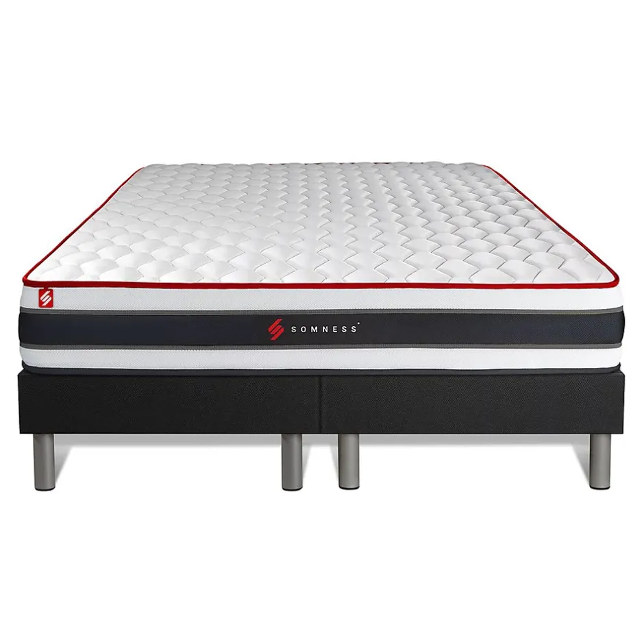 Somness Ensemble Ressorts ensachés et mémoire de forme de confort Ferme avec sommier tapissier New