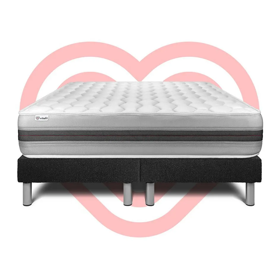 Vitalit Ensemble Ressorts ensachés et mémoire de forme de confort Equilibré avec sommier tapissier