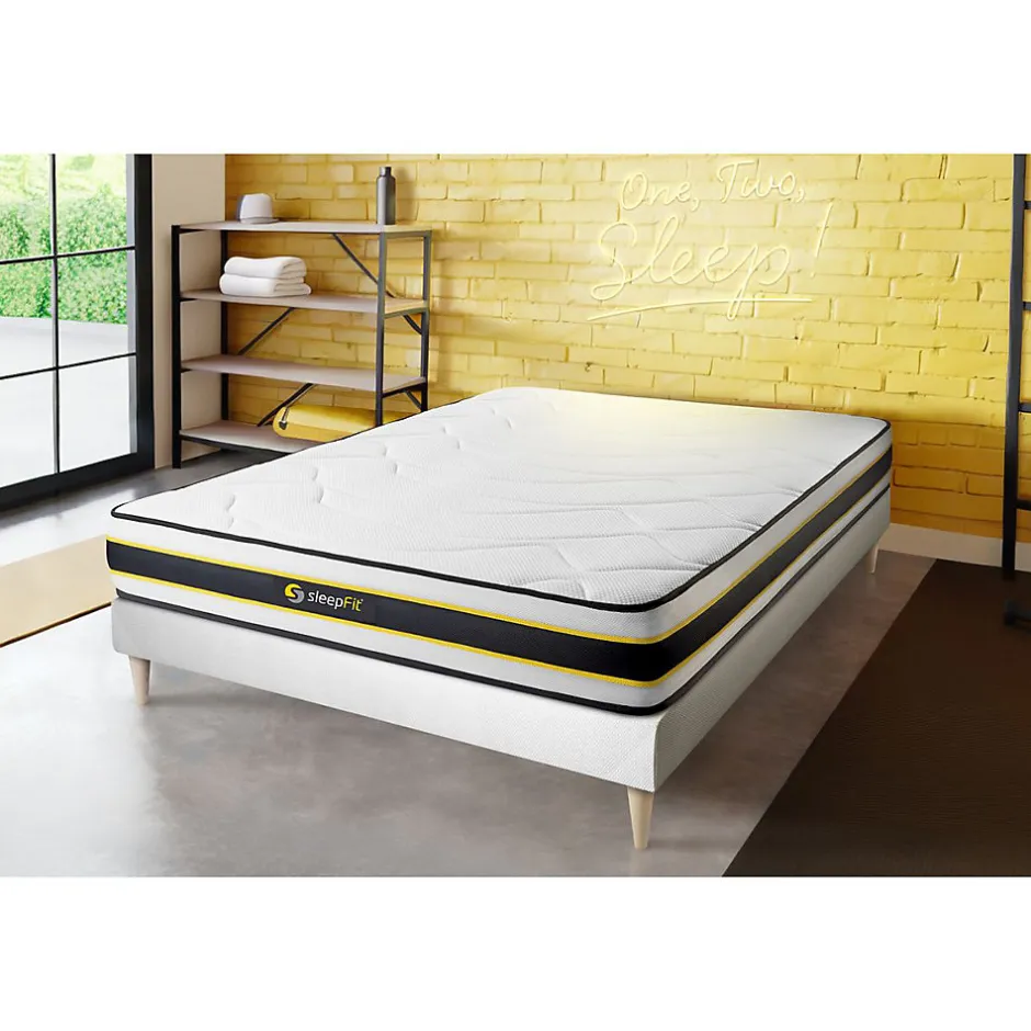 Sleepfit Ensemble Ressorts ensachés et mémoire de forme de confort Ferme avec sommier kit