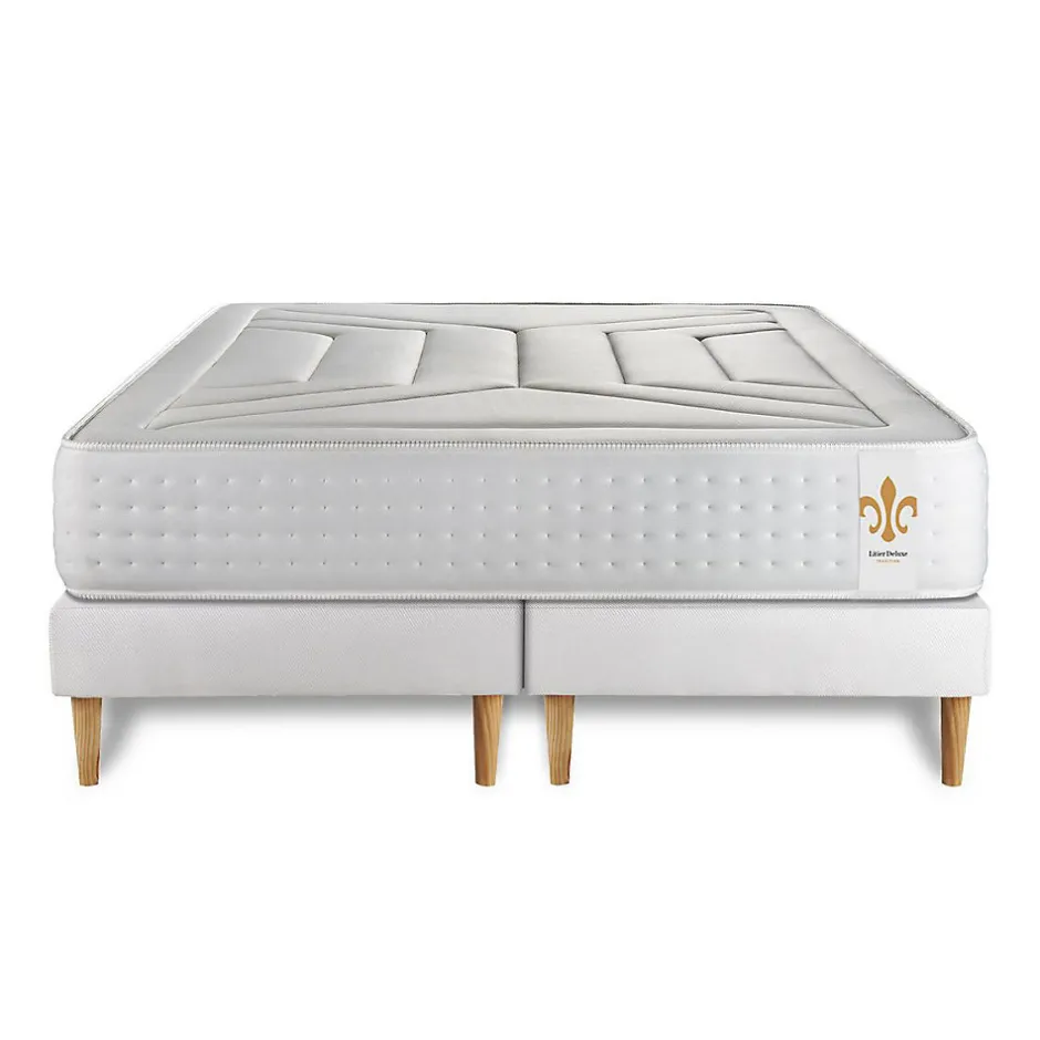 Litier Deluxe Ensemble Ressorts ensachés et mémoire de forme de confort Ferme avec sommier tapissier