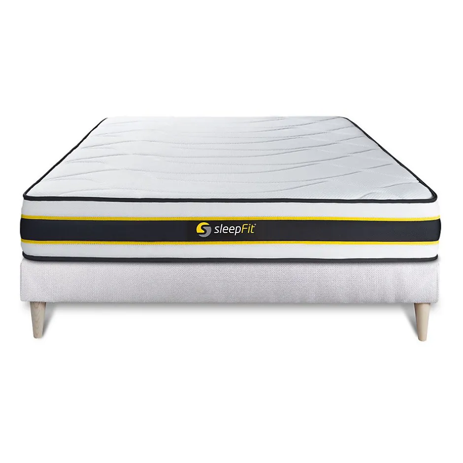 Sleepfit Ensemble Ressorts ensachés et mémoire de forme de confort Ferme avec sommier tapissier