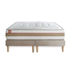 Marmottes & Co Ensemble Ressorts ensachés et mémoire de forme de confort Equilibré avec sommier tapissier