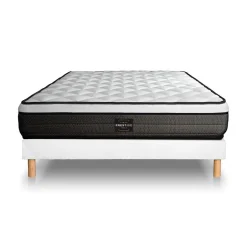 Prestige Literie Ensemble Ressorts ensachés et mémoire de forme de confort Equilibré avec sommier tapissier