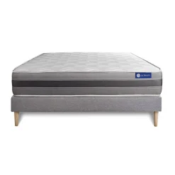 Actisom Ensemble Ressorts ensachés et mémoire de forme de confort Mi-ferme avec sommier kit