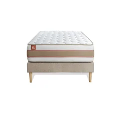 Marmottes & Co Ensemble Ressorts ensachés et mémoire de forme de confort Equilibré avec sommier tapissier