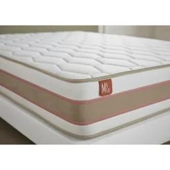 Marmottes & Co Ensemble Ressorts ensachés et mémoire de forme de confort Equilibré avec sommier tapissier