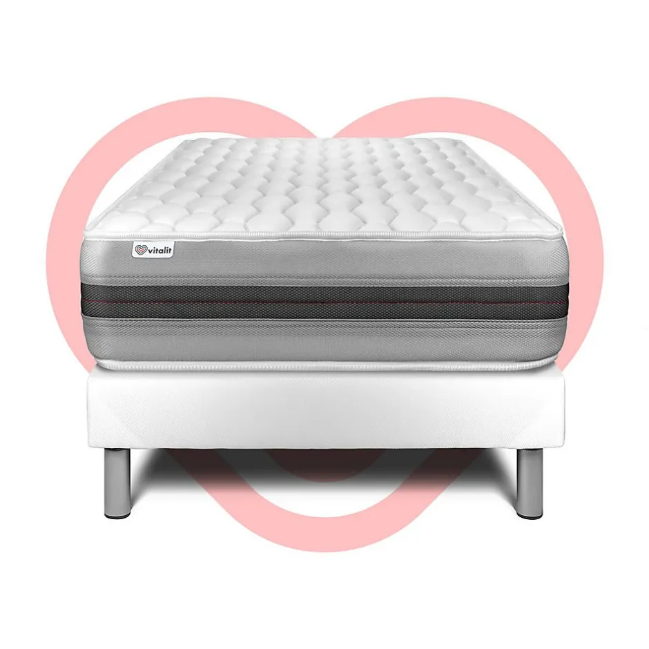Vitalit Ensemble Ressorts ensachés et mémoire de forme de confort Equilibré avec sommier tapissier