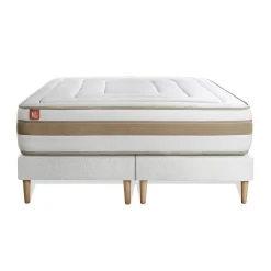 Marmottes & Co Ensemble Ressorts ensachés et mémoire de forme de confort Equilibré avec sommier tapissier
