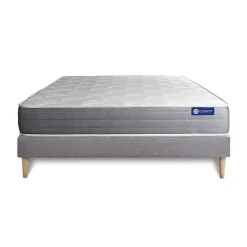 Actisom Ensemble Ressorts ensachés et mémoire de forme de confort Mi-ferme avec sommier kit