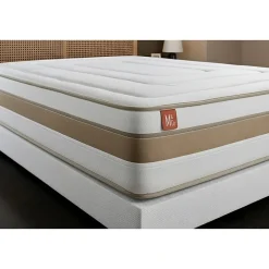Marmottes & Co Ensemble Ressorts ensachés et mémoire de forme de confort Equilibré avec sommier tapissier New
