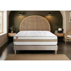 Marmottes & Co Ensemble Ressorts ensachés et mémoire de forme de confort Equilibré avec sommier tapissier New