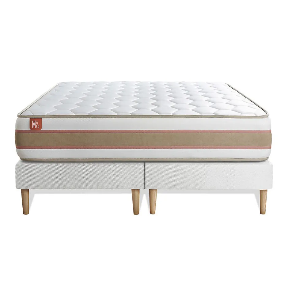 Marmottes & Co Ensemble Ressorts ensachés et mémoire de forme de confort Equilibré avec sommier tapissier Sale