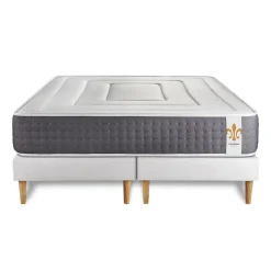 Litier Deluxe Ensemble Ressorts ensachés et mémoire de forme de confort Ferme avec sommier tapissier
