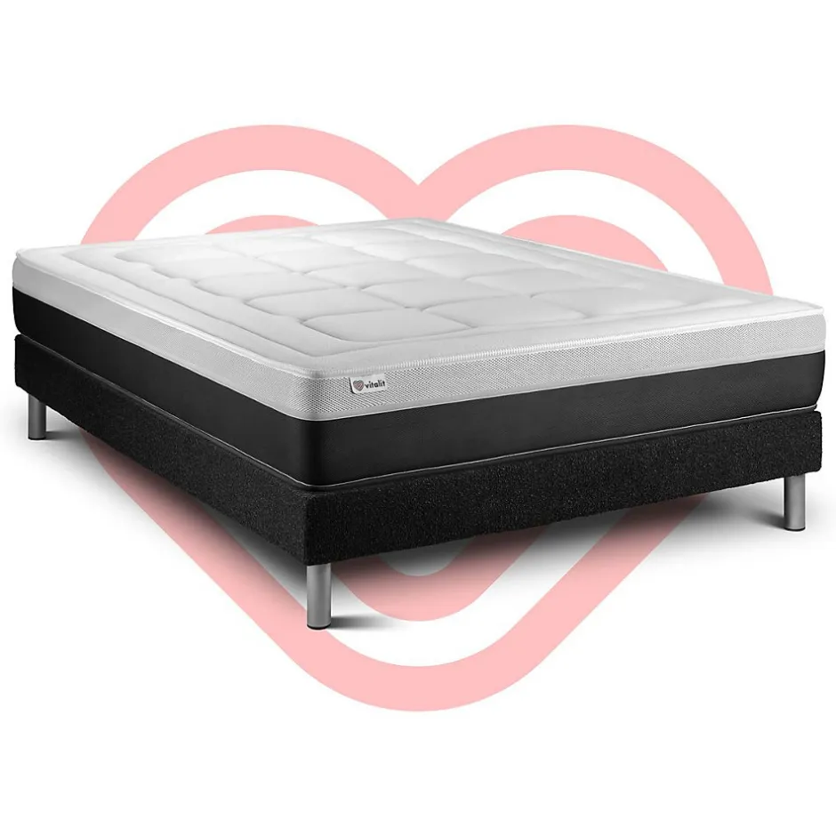 Vitalit Ensemble Ressorts ensachés et mémoire de forme de confort Ferme avec sommier kit