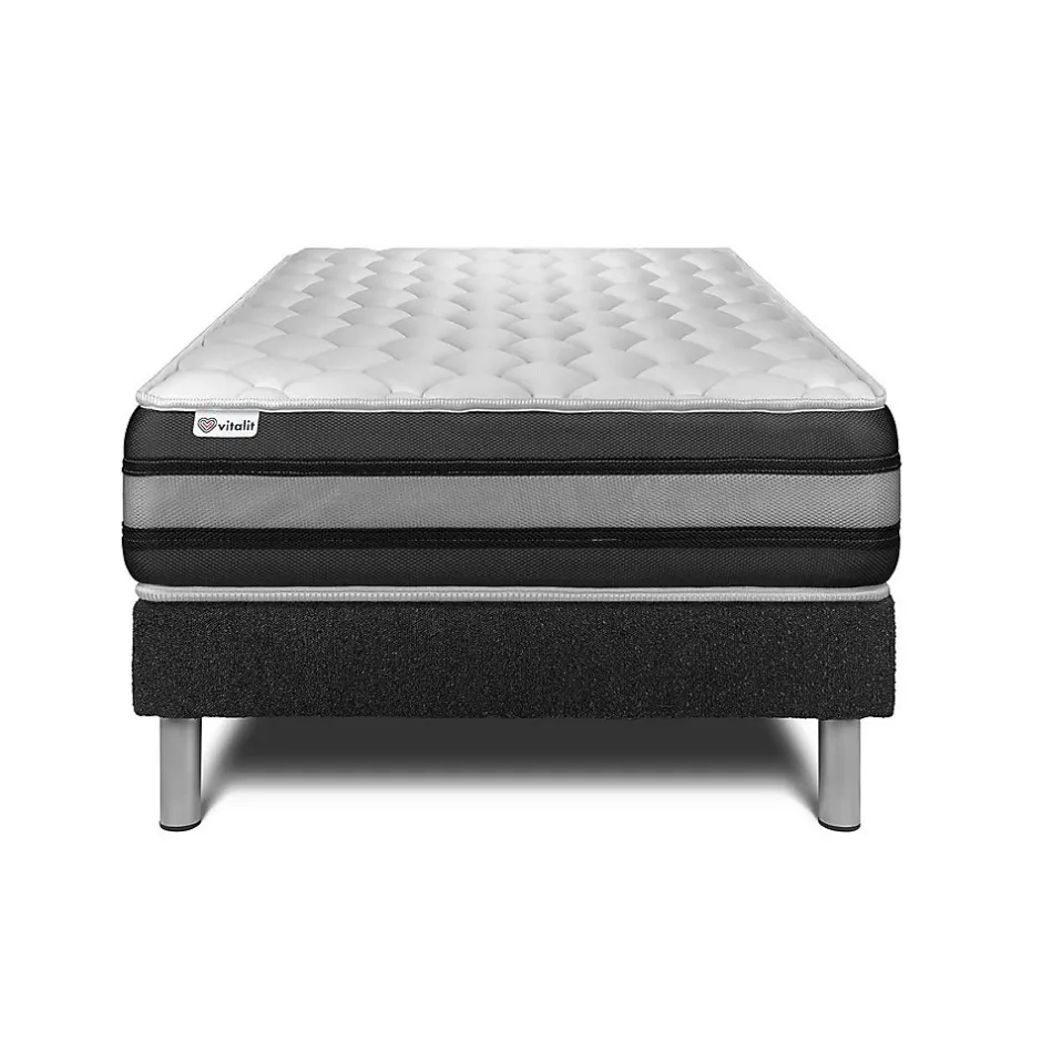 Vitalit Ensemble Ressorts ensachés et mémoire de forme de confort Ferme avec sommier tapissier Hot