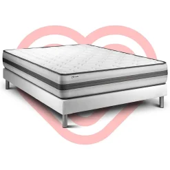 Vitalit Ensemble Ressorts ensachés et mémoire de forme de confort Equilibré avec sommier tapissier Hot