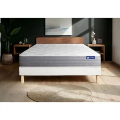 Actisom Ensemble Ressorts ensachés et mémoire de forme de confort Mi-ferme avec sommier kit