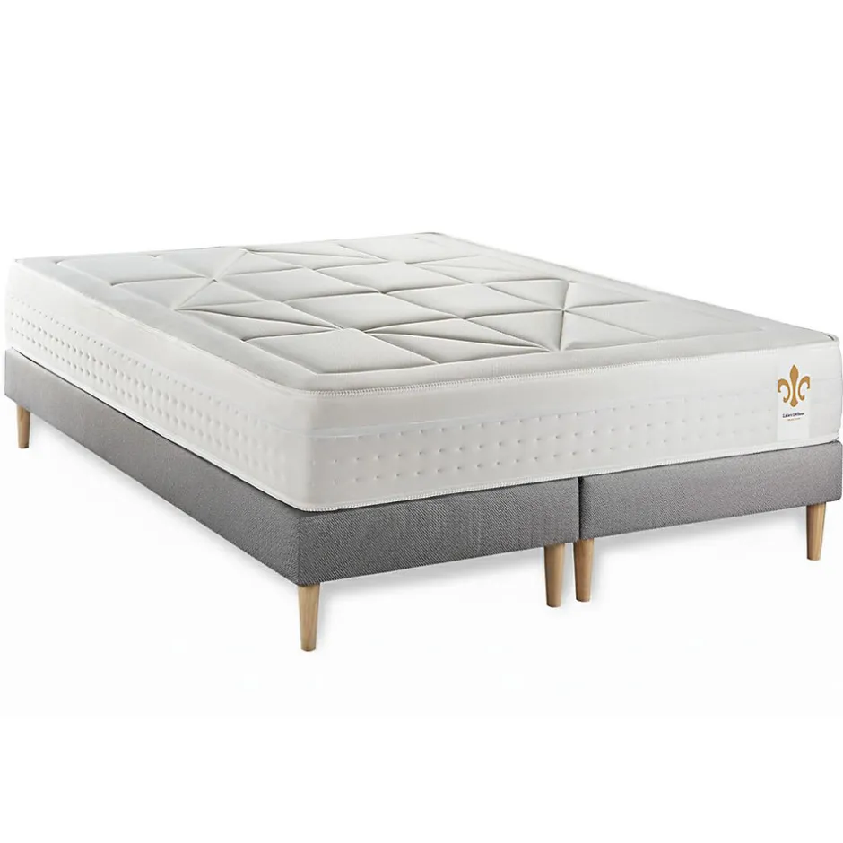 Litier Deluxe Ensemble Ressorts ensachés et mémoire de forme de confort Equilibré avec sommier tapissier