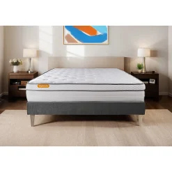 Sept Nuits Ensemble Ressorts ensachés et mémoire de forme de confort Equilibré avec sommier tapissier