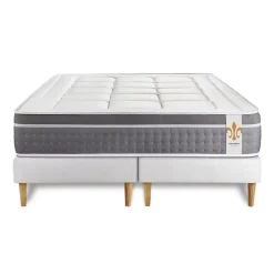 Litier Deluxe Ensemble Ressorts ensachés et mémoire de forme de confort Equilibré avec sommier tapissier Hot