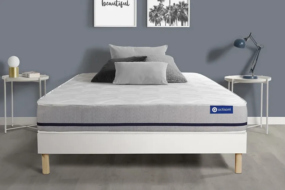Actisom Ensemble Ressorts ensachés de confort Mi-ferme avec sommier kit Discount