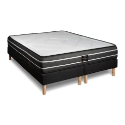 Prestige Literie Ensemble Ressorts ensachés et mémoire de forme de confort Ferme avec sommier tapissier