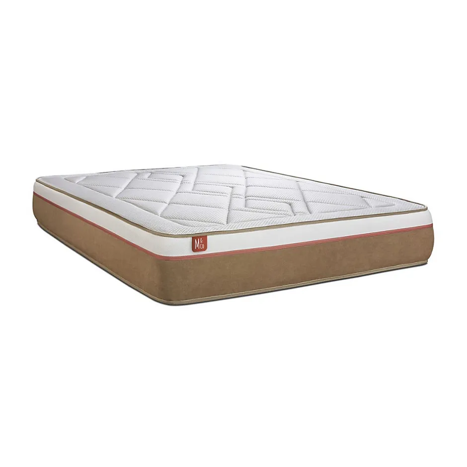 Marmottes & Co Ensemble Ressorts ensachés et mémoire de forme de confort Equilibré avec sommier tapissier