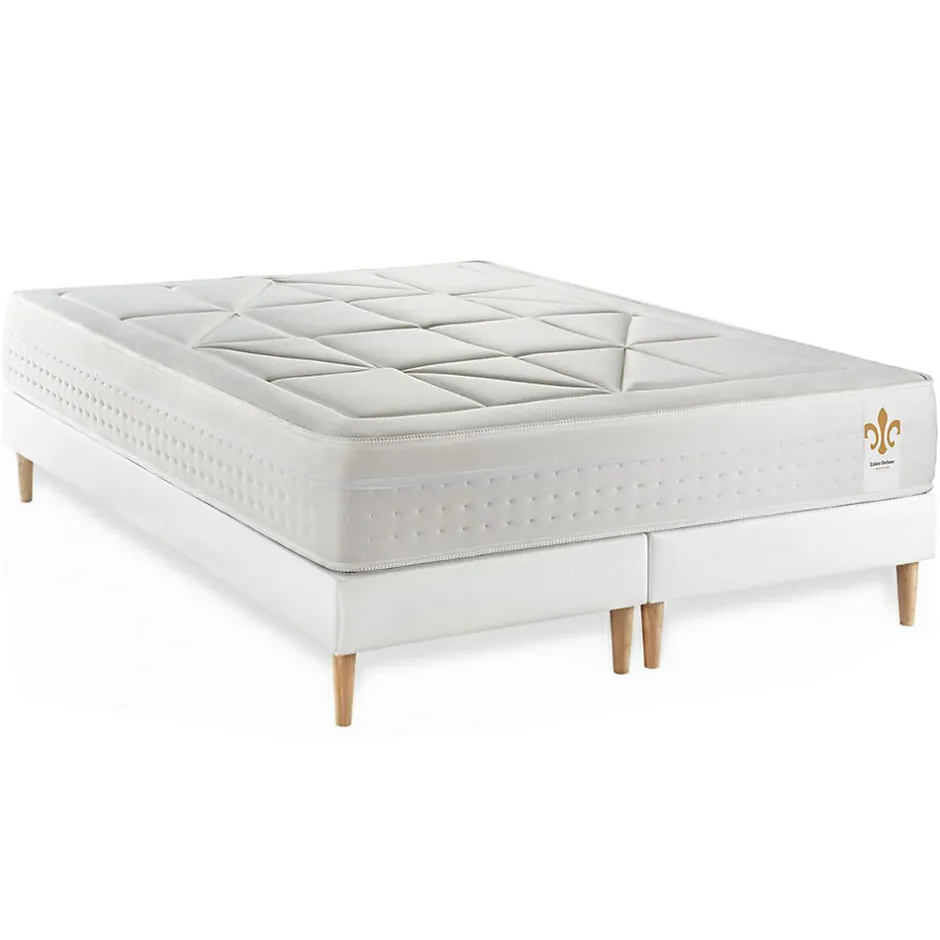 Litier Deluxe Ensemble Ressorts ensachés et mémoire de forme de confort Equilibré avec sommier tapissier