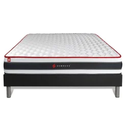 Somness Ensemble Ressorts ensachés et mémoire de forme de confort Ferme avec sommier tapissier New