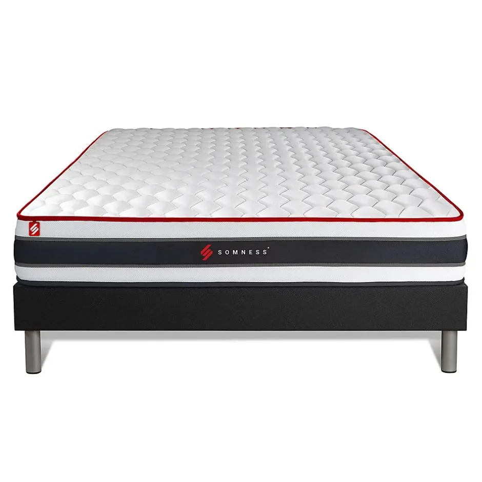Somness Ensemble Ressorts ensachés et mémoire de forme de confort Ferme avec sommier tapissier New