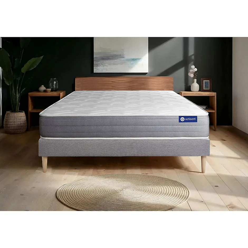 Actisom Ensemble Ressorts ensachés et mémoire de forme de confort Mi-ferme avec sommier kit