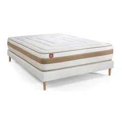 Marmottes & Co Ensemble Ressorts ensachés et mémoire de forme de confort Equilibré avec sommier tapissier