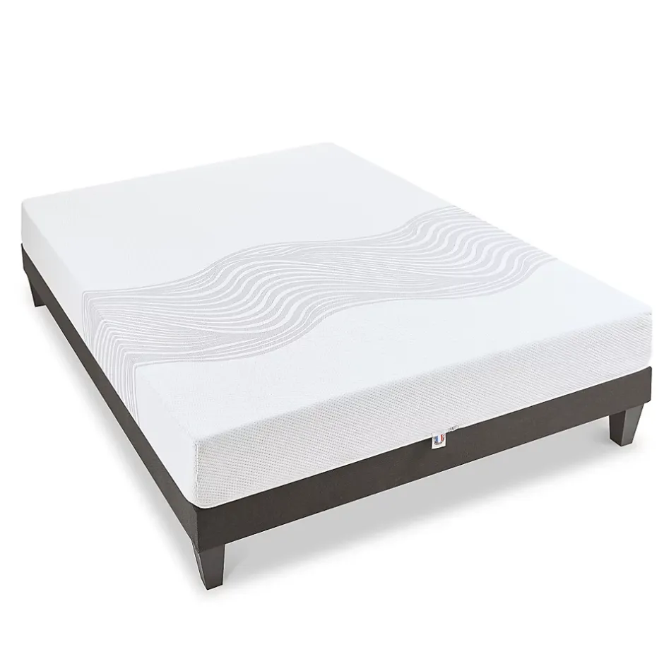 Olympe Literie Ensemble Sensitive 180x200 cm Matelas Mousse + Sommier Bois Sale