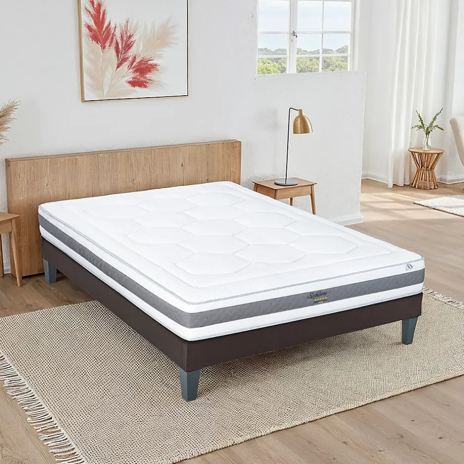 Hypsom Ensemble Sublime 160x200 cm Matelas Mousse + Sommier Bois Discount