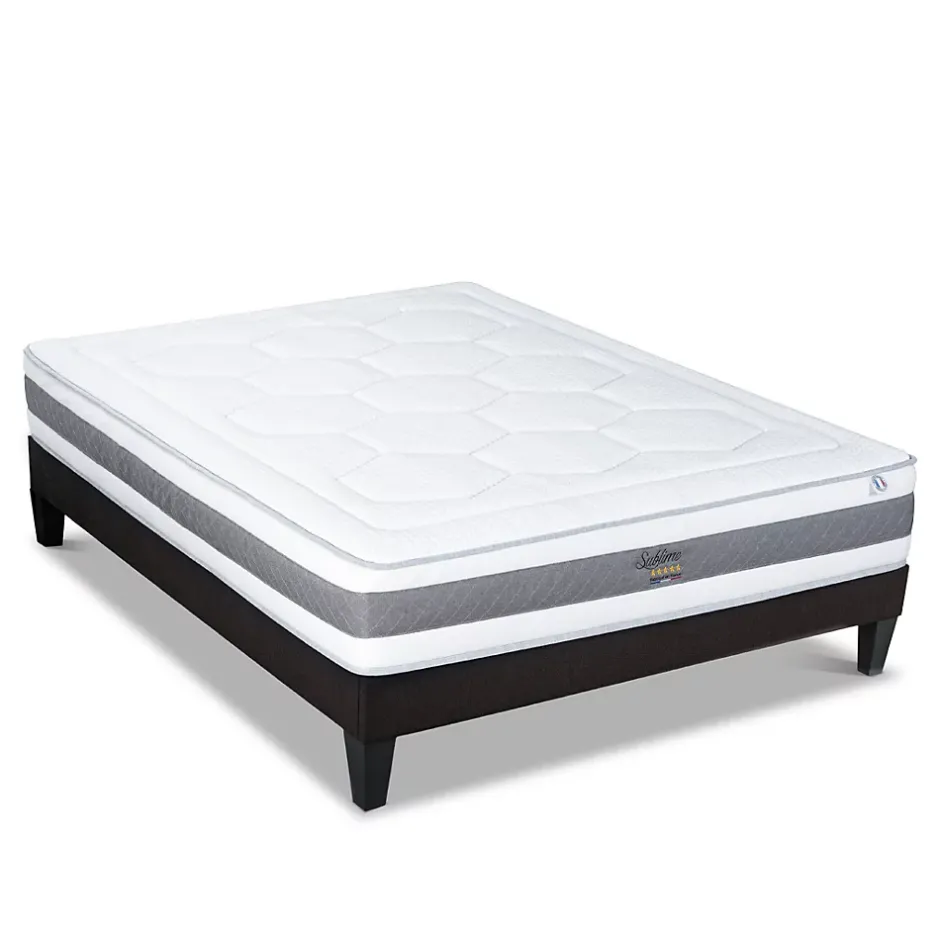 Hypsom Ensemble Sublime 160x200 cm Matelas Mousse + Sommier Bois Discount