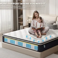 Teeno Ensemble 140x190 cm Matelas à ressorts + Sommier avec lattes larges, Epaisseur du Matelas 25cm