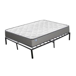 Teeno Ensemble 140x190 cm Matelas à ressorts + cadre de lit en métal de, Epaisseur du Matelas 20cm