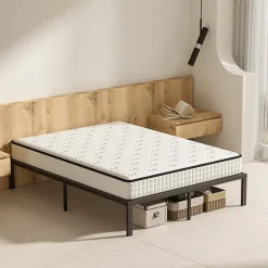 Teeno Ensemble 140x190 cm Matelas en mousse de 22 cm d'épaisseur + cadre de lit en métal Hot