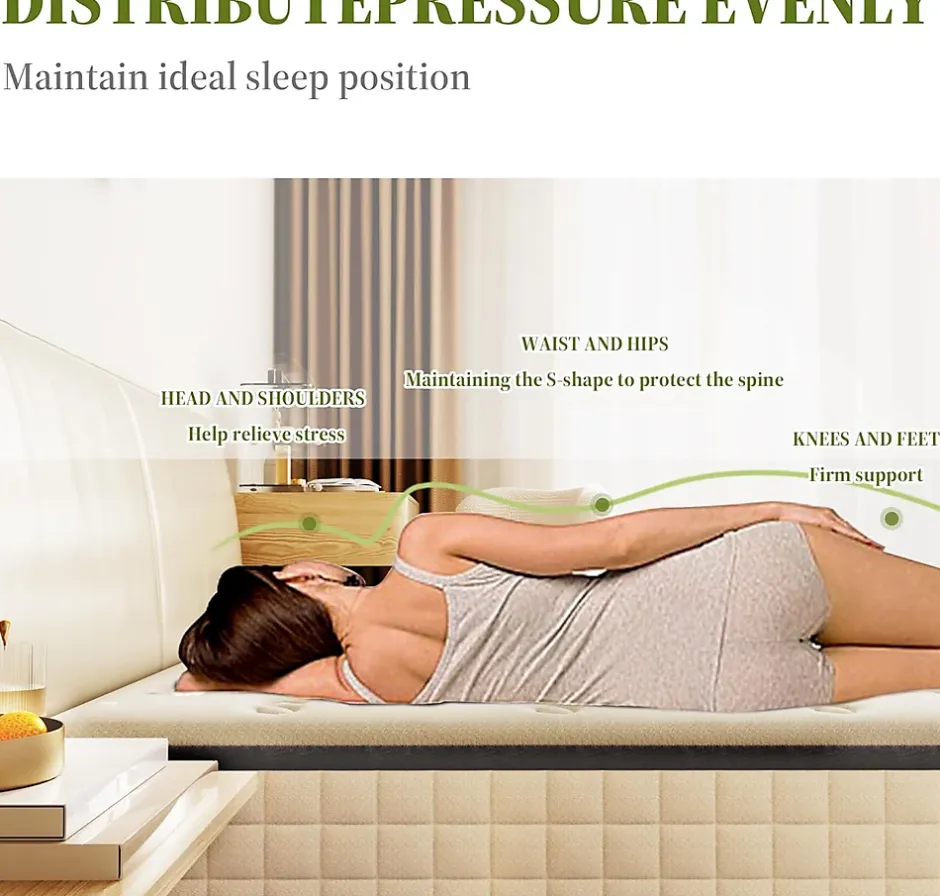 Teeno Ensemble 140x190 cm Matelas en mousse de 22 cm d'épaisseur + cadre de lit en métal Hot