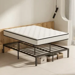 Teeno Ensemble 140x190 cm Matelas en mousse de 22 cm d'épaisseur + cadre de lit en métal Hot