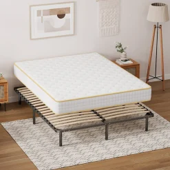 Teeno Ensemble 140x190 cm Matelas Mousse + Sommier à Lattes, Epaisseur du Matelas 18 cm