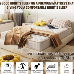 Teeno Ensemble 140x190 cm Matelas Mousse + Sommier à Lattes, Epaisseur du Matelas 18 cm
